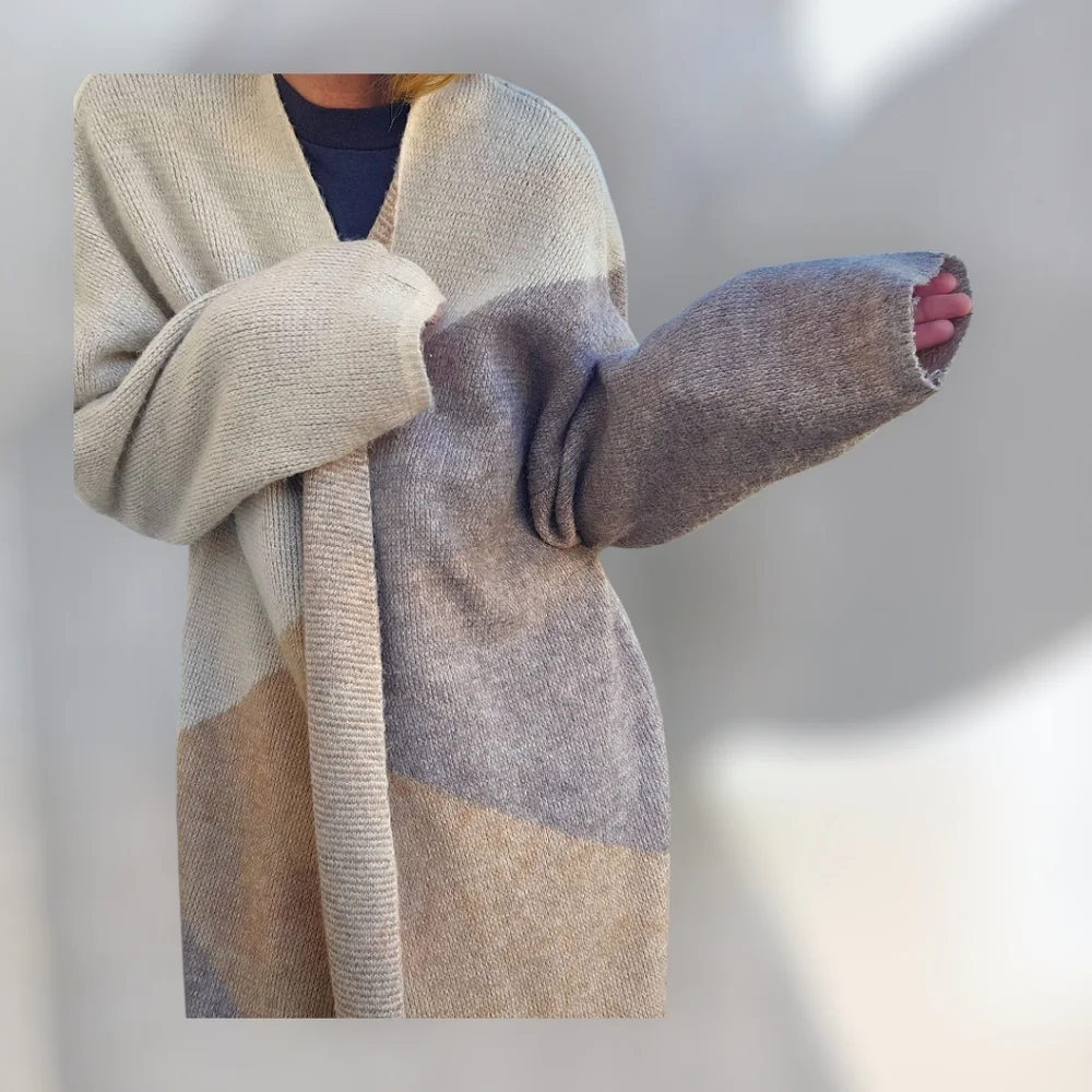 Cozy Oversized Long Fuzzy Knit Cardigan - Picture 3 of 6